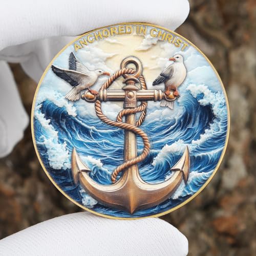 Monedas de desafío de ancla cristiana para superar la ansiedad con el texto de Hebreos 6:19 4