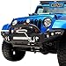 EAG Front Bumper with LED Lights and Winch Plate Fit for 07-18 Wrangler JK Offroad
