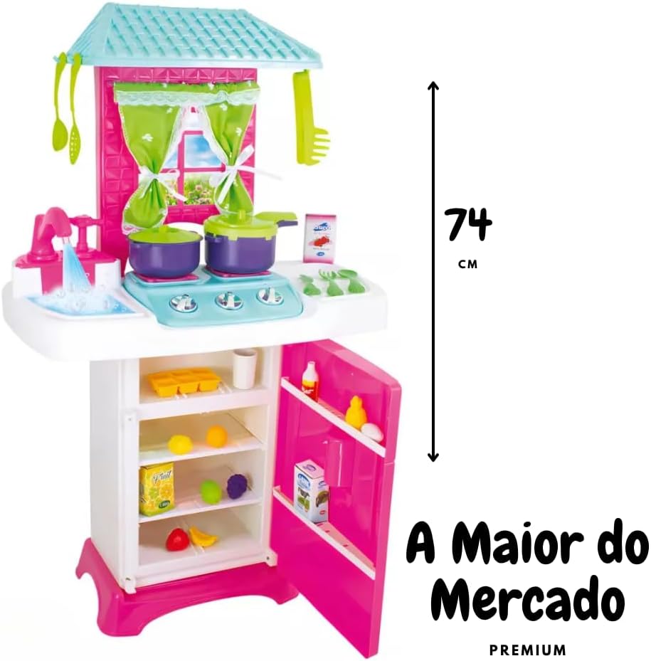 Cozinha gigante Infantil completa com geladeira, Fogão, torneira e Pia com agua, Acessórios Inclusos, brinquedos inclusos, cozinha, comidinha, panelinhas, grande Cozinha gigante Infantil completa com geladeira, Fogão, torneira e Pia com agua, Acessórios Inclusos, brinquedos inclusos, cozinha, comidinha, panelinhas, grande