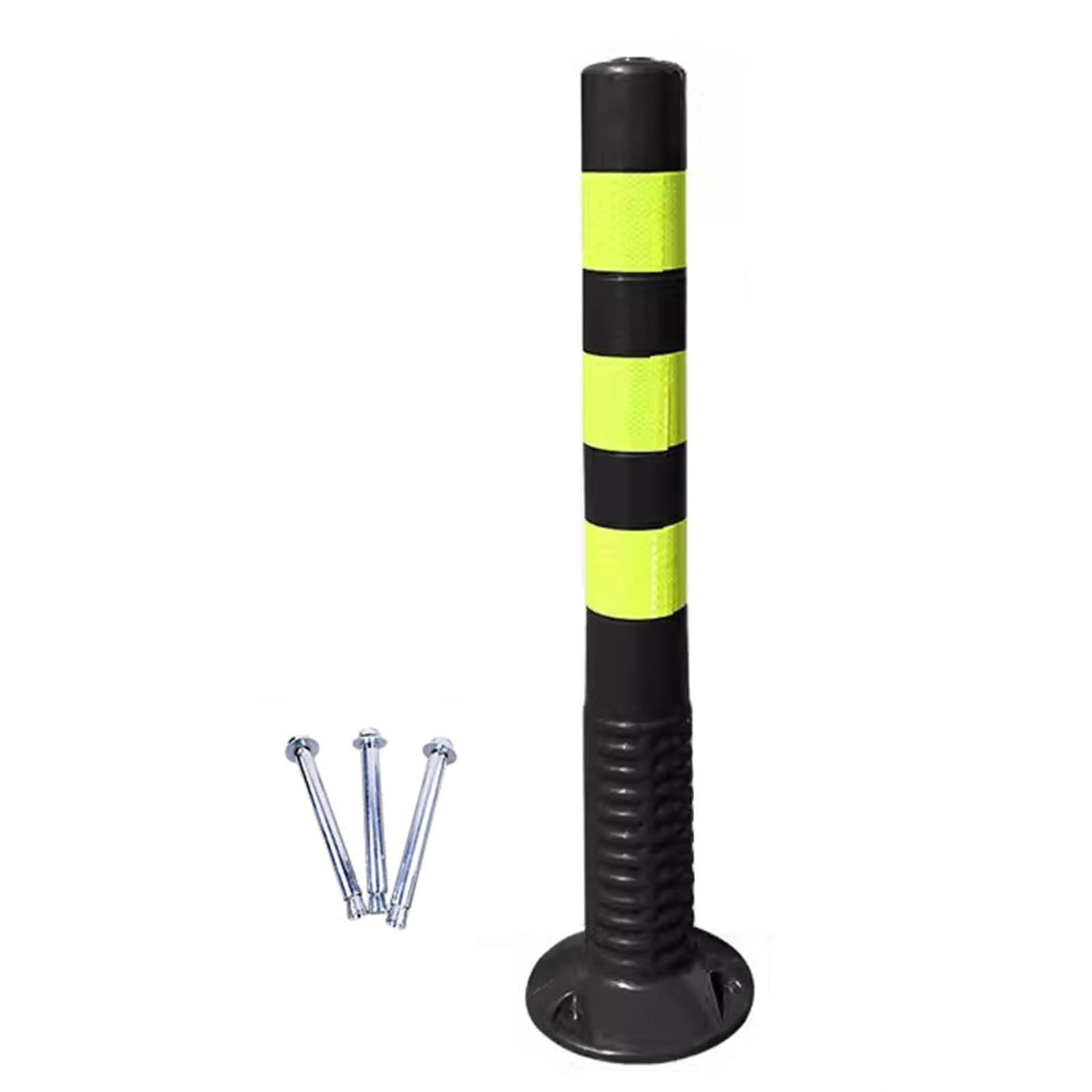 Conos de señalización de tráfico Negros, 75 cm de Altura, bolardos Reflectantes de Seguridad para hoteles, centros comerciales, Edificios de oficinas y aparcamientos al Aire Libre (1 Unidad).