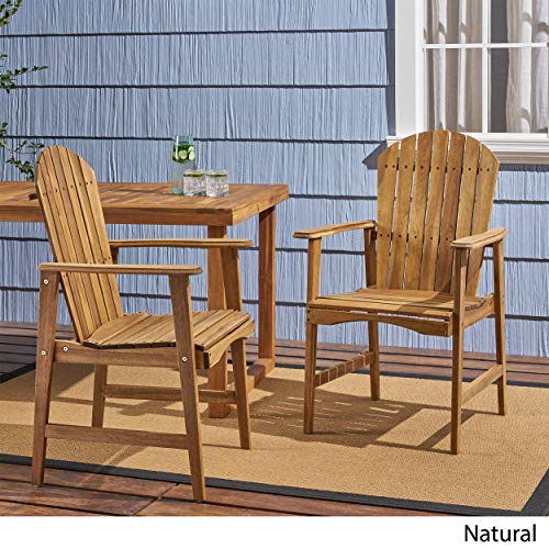 Easter Outdoor Weather Resistant Acacia Wood Adirondack Dining Chairs (Set Of 2), Natural Finish #TOP1