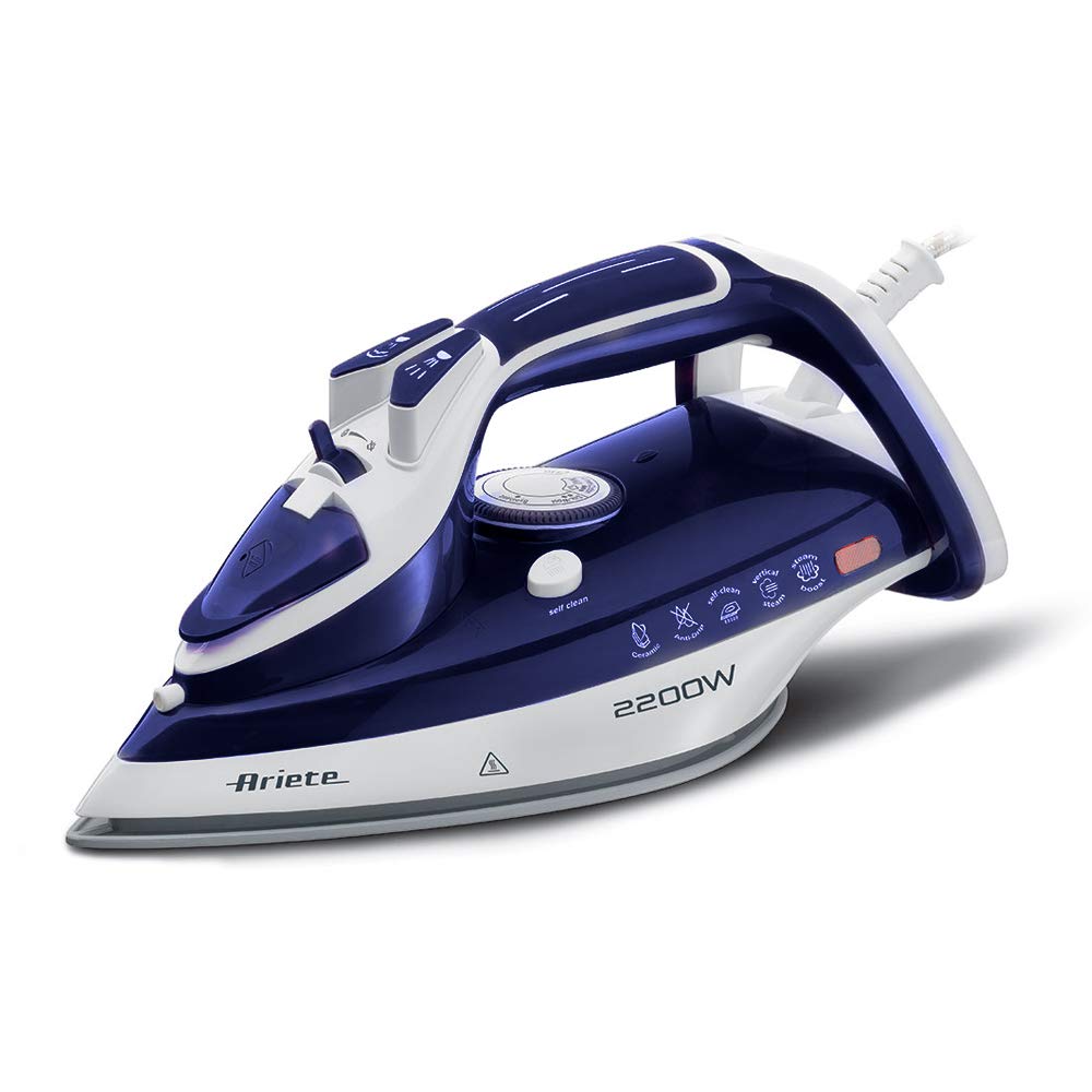 ArieteSteam Iron 6243 Blue, Auto Off, 2200 Watts, Anti Drip System"Min 1 year manufacturer warranty"