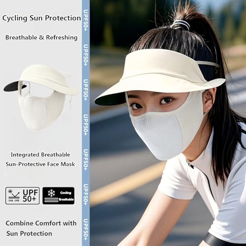 Mascarilla facial unisex con protección solar UPF 50+ y visera amplia miniatura 3