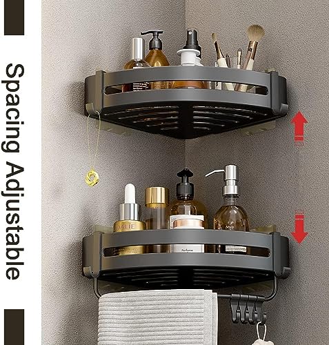 Image of Bathroom Corner Shelves Bathroom Organiser Corner Shelf for Bathroom Wall Self Adhesive Bathroom Shelf Bathroom Corner Stand Corner Rack for Organiser Without Drill(Pack of 2)