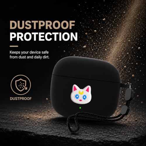 Image of Anvique Silicone Case for OnePlus Buds 4 Pro,Shockproof Protective Cover, Scratch Resistant, Lightweight, Precise Fit with Charging Access (Cat Lanyard)
