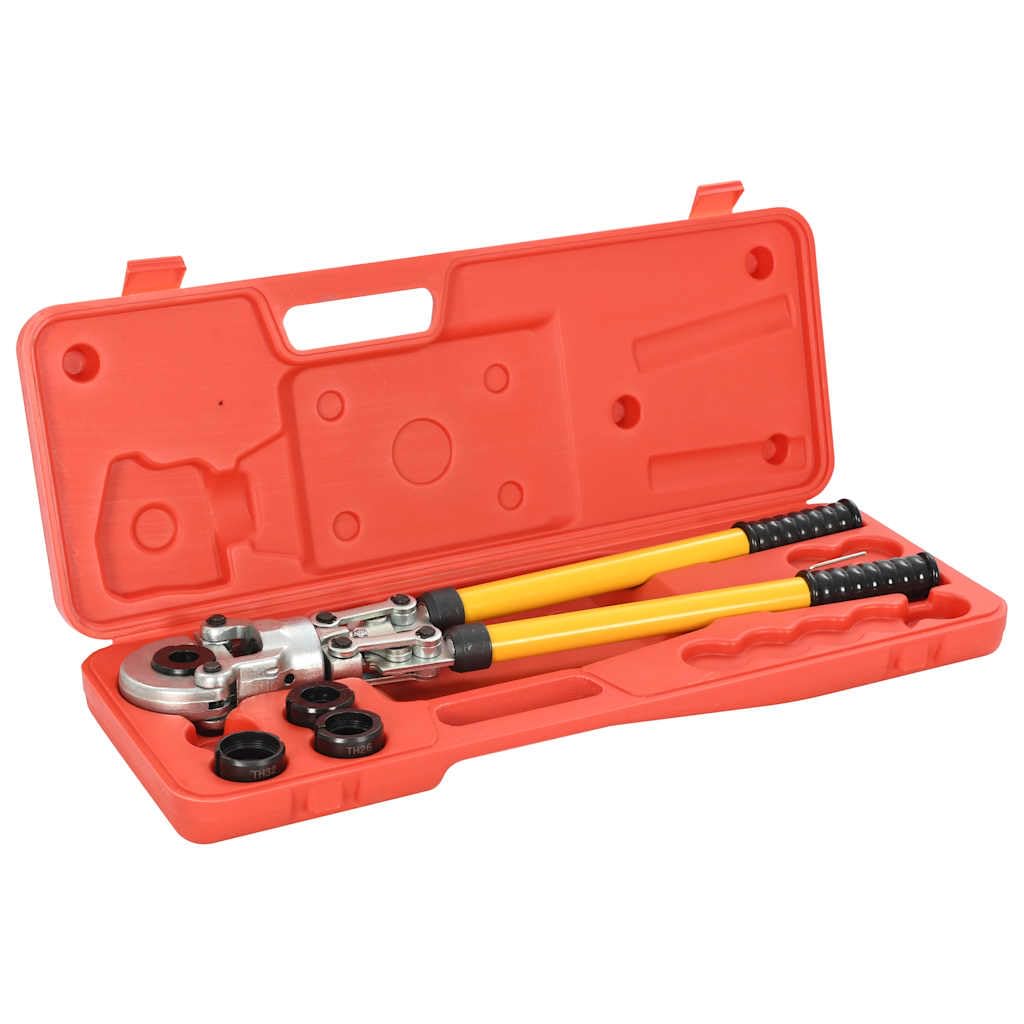 Hydrauliczne szczypce zaciskowe 16, 20, 26, 32 mm, stalowe szczypce do rur z obrotową głowicą 360 kN, siła zaciskania 60 kN, do warsztatu, naprawy, żółte