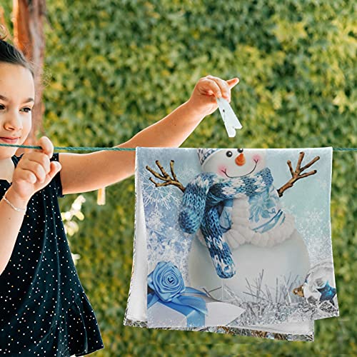 Christmas Winter Snowman Hand Bath Towel Set Of 2 Snowflake Pine Cones Bathroom Towel 16X30 In Soft Absorbent Small Guest Towels Hanging Kitchen Dish Towel Xmas Holiday Decor Gifts #TOP5