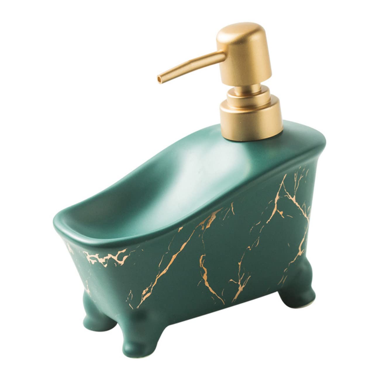 STOBAZA 1 Stück Ceramic Shampoo Dispenser für Badezimmer Eleganter Pumpspender Grün für Duschgel Lotion und Flüssigseife Wiederverwendbar und Nachfüllbar Einfacher Zugang zum Nachfüllen