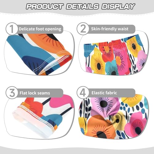 Bolaz Toddler Girls Leggings Printed Yoga Pants Leggings Colorful Cute Flower for Kids3