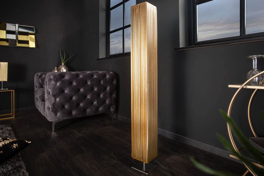 invicta INTERIOR riess-Ambiente.de Moderne Designer Stehlampe Paris 120cm Gold Stehleuchte Wohnzimmerlampe