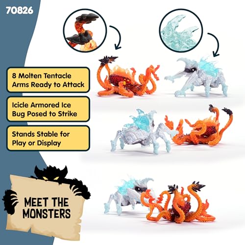 Image of Schleich Eldrador - 2Pc Ice Bug Vs. Fire Kraken - Kids Ages 7+ | 70826 | Monster Figurine, Battle Creature Toy for Boys 7+, Fantasy Beast, Action Figure Gifts, Screen-Free Imaginative Pretend Play