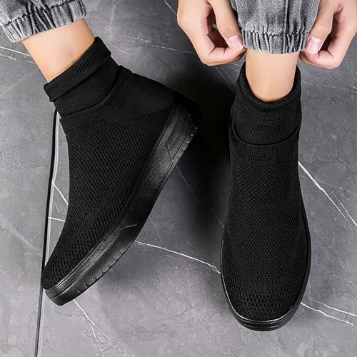 Men's Fashion Round Toe Comfortable Sports Shoes High Top Outdoor Breathable Walking Shoes Thick Sole Non-Slip Fashion Sneakers2