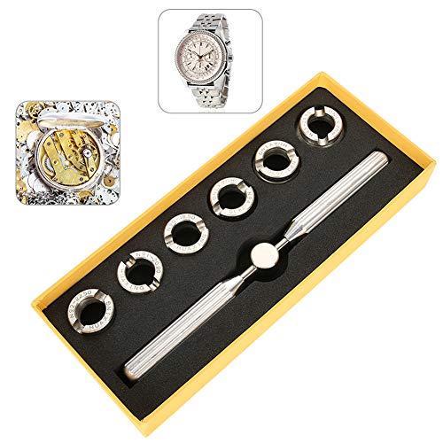 Watch Tool Watch Back Case Cover Opener Oyster Key Repair Tool Set for Watch Back Remover Opener and Watch Repair with 6 Dies