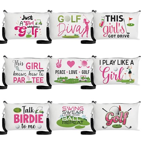Trousse de maquillage en toile premium : set de 9 pochettes de golf inspirantes