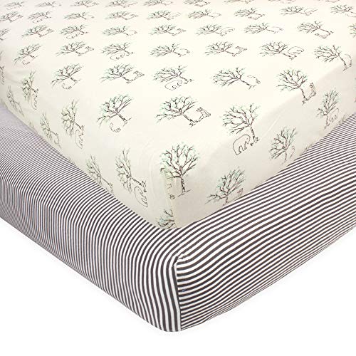 Image of Touched by Nature Unisex Baby and Toddler Organic Cotton Crib Sheet, Birch Trees, One Size
