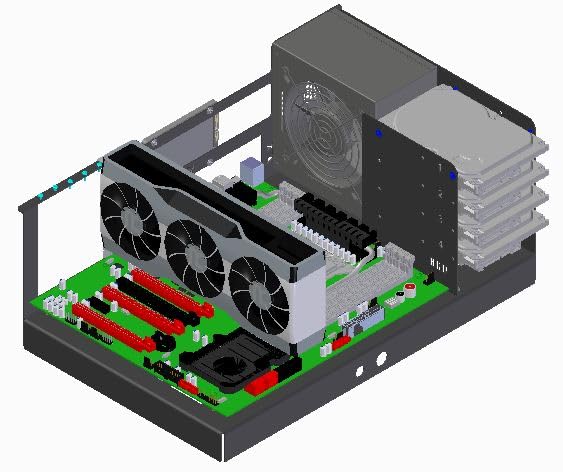 Servidor caso PC S-CASE 1 formato ATX con 7 drives de almacenamiento para cripto CHIA