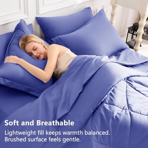Image of CozyLux Full Size Comforter Sets Very Peri - 7 Pieces Bed in a Bag Full, Luxury Soft Bed Set for All Seasons, Bedding Set with Down Alternative Comforter, Sheets, Pillowcases & Shams