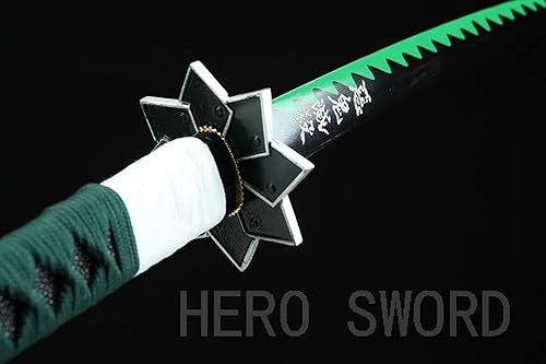 Miniatura 8 de Espada Demon Slayer, Katana samurái de acero al carbono 1060 hecha a mano, hoja de corte afilada de metal de espiga completa, espada de anime