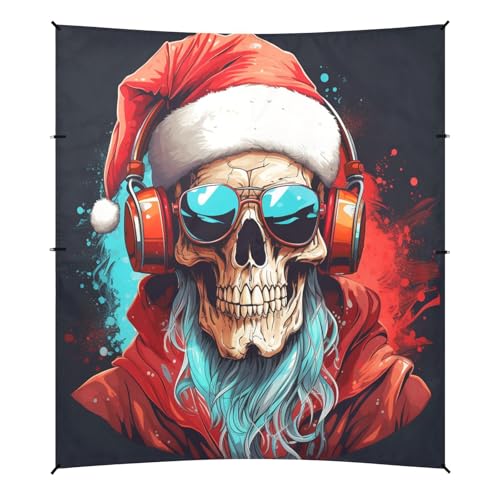 Esqueleto De Dibujos Animados De Navidad Santa Tienda de Playa Refugio Solar para Camping,Fácil de Montar,Portátil con Bolsas de Arena para Pesca y Picnic al Aire Libre