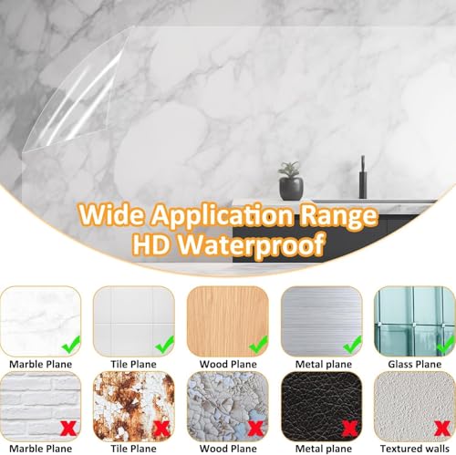Image of Wall Protection Sheet- Clear Contact Paper Furniture Liner, Transparent Kitchen Backplash Proof || Peel & Stick Cover for Counters - Kitchen Furniture and Walls || (12 x 100 Inch)