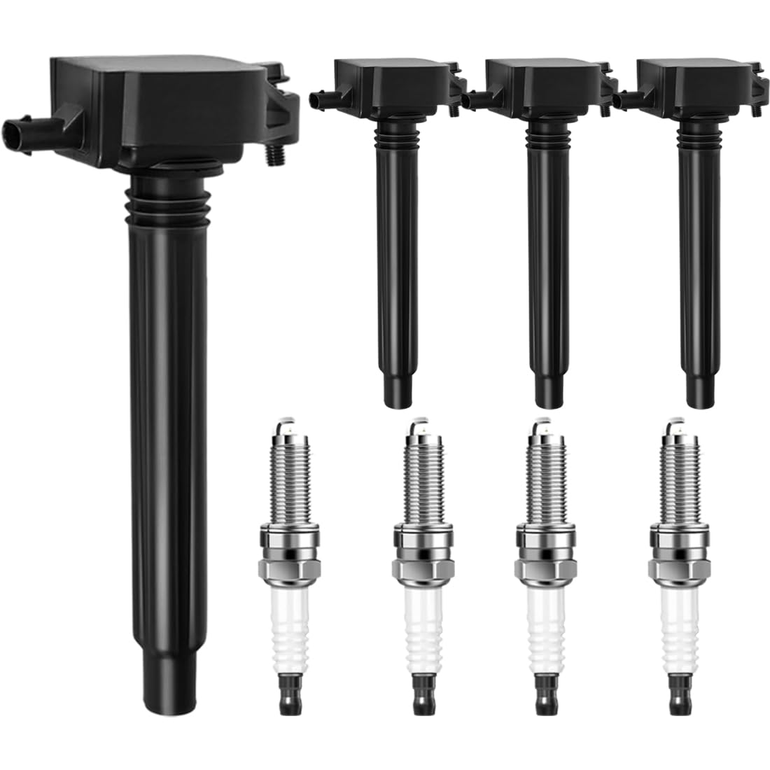4 Pack Ignition Coil Pack Spark Plug FIT Jeep 2.4L (Renegade 15-21, Cherokee 14-20, Compass 18-21, 200 15-17) Dodge Dart 13-16, Ram ProMaster City, Fiat 500X 16-18 UF751 UF754