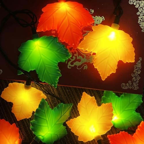 Fall-Decorations-Maple-Leaf-Lights-85Ft-Thanksgiving-Decorations-String-Lights-Outdoor-with-10-LED-Multicolor-Maple-Leaves-Light-Plug-in-Fall-Leaf-Fairy-Lights-for-Home-Garland-Window-Harvest-Party Fall Decorations Maple Leaf Lights 85Ft Thanksgiving Decorations String Lights Outdoor with 10 LED Multicolor Maple Leaves Light Plug in Fall Leaf Fairy Lights for Home Garland Window Harvest Party