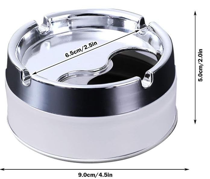 Honbon 1Pcs Stainless Steel & Plastic Base Portable Ashtray Spinning Lid Modern Tabletop Ashtray With Non Slip Stronger Base for Home Office Indoor or Outdoor for Men & Women (Multi) 2
