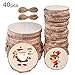 Produktbild Gintan 40 Stück Holzscheiben 10 Stück 9-10cm und 30 Stück 6-7cm Holz Log Scheiben DIY Handwerk Holz-Scheiben mit 20 Meter Jute Seil für Hochzeit Mittelstücke Weihnachten Dekoration