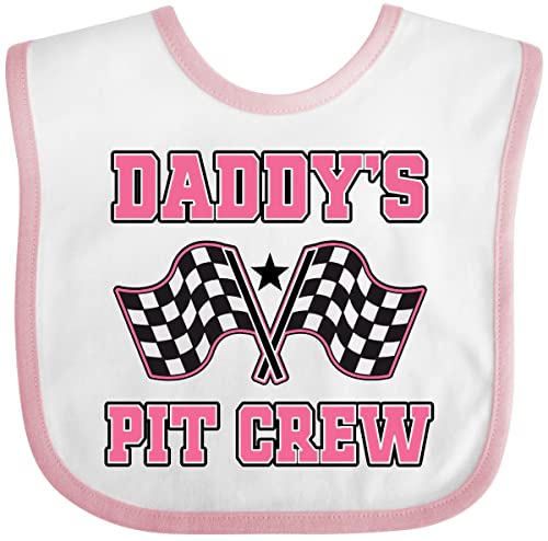 inktastic Daddy's Pit Crew Design with Checkered Flags Baby Bib