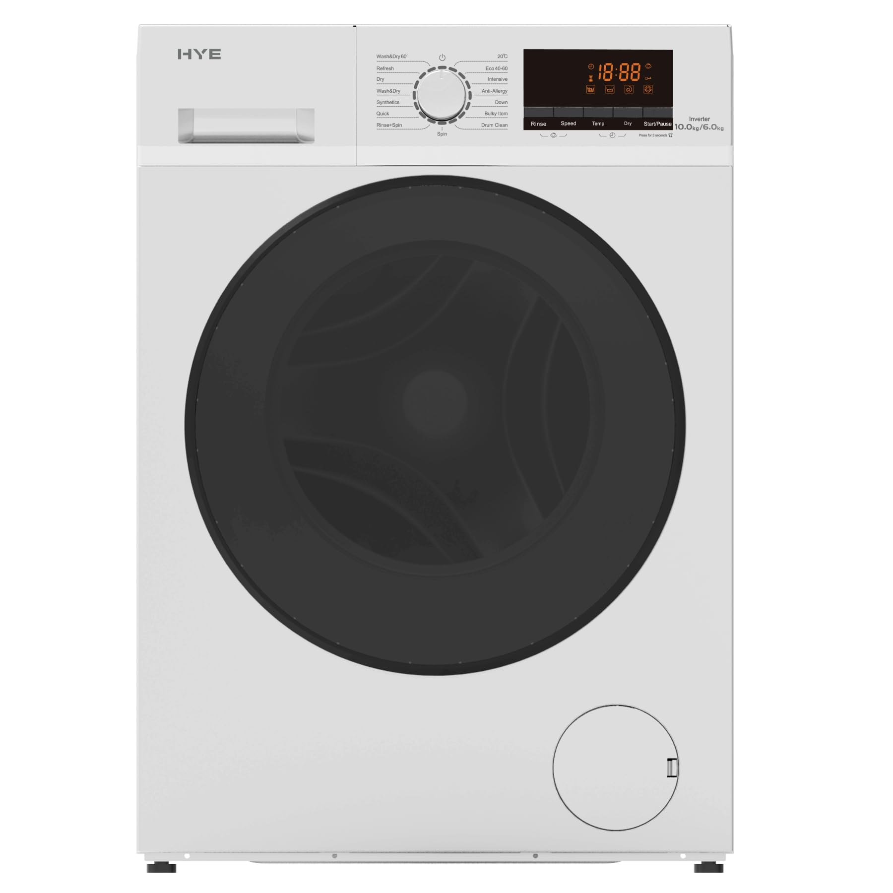 HYE Washing Machine - Washer, 10KG Drum, 1400RPM, A Energy Rating, 60CM Width, Freestanding Design, Quiet 76 dB Operation, 16 Programs, Quick & Eco Wash, Perfect For Busy Households - W0110RT14W07 — view 13