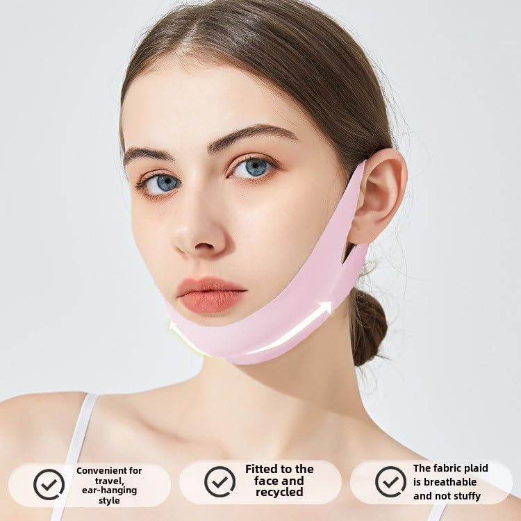 Face Lift Strap for Chin Wrinkles Lifting Saggy Skin Lift Strap for Sleeping 5PCS Jawline Exerciser for Women and Men V Line Mask V Shape Face Tape Chin and Neck Mask for Lifting - Image 3