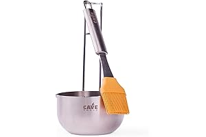 Basting Pot with Silicone Brush and Pour Spout for Easy Basting