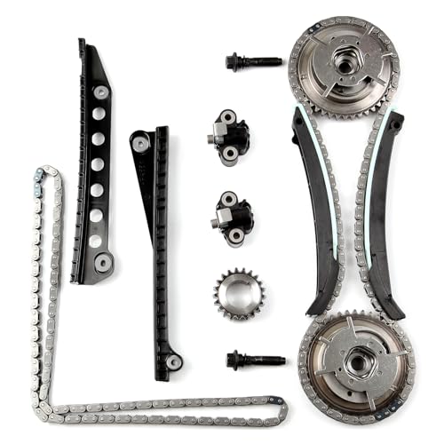 ECCPP Engine Timing Chain Kit fits for Ford F-100,2005-2008 for Ford Expedition; 2004-2008 for F-150; 2005-2008 for Lincoln Navigator,w/Timing Chains Crank Sprocket Tensioner Guide Rail Gears Bolt