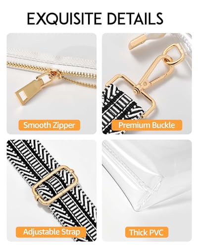 Image of Lorbro Clear Purse for Women Stadium Approved, Clear Crossbody Bag with Zipper Closure, Transparent Purse for Concert Sports
