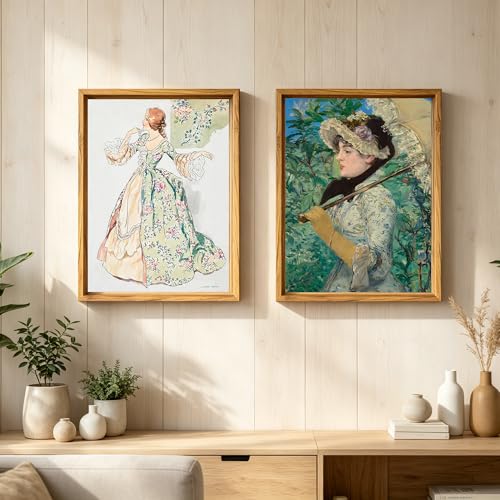 Image of Canvas Frames for 20 inchx24 inchPaintings with 0.6 inch~0.9 inch Deep Walnut | VAREIHNAZ Canvas Floater Frames for 20 inchx24 inchCanvas Paintings,Floating Frames for Wall Decor,No Glass or Back(Walnut)