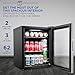 Ivation 62 Can Beverage Refrigerator, Freestanding Ultra Cool Mini Fridge, Beer, Cocktails, Soda, Juice Cooler for Home & Office, Reversible Glass Door & Adjustable Shelving - Stainless Steel