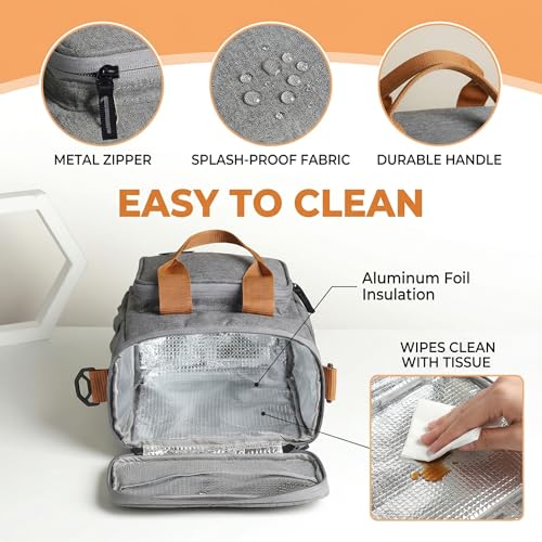 Image of SaleOn Insulated Lunch Bag for Office Men & Women | Large Tiffin Bag with Shoulder Strap | Leakproof, Water-Resistant Lunch Box Bag | Food Carry Tote for Travel & Work | 1 Year Warranty