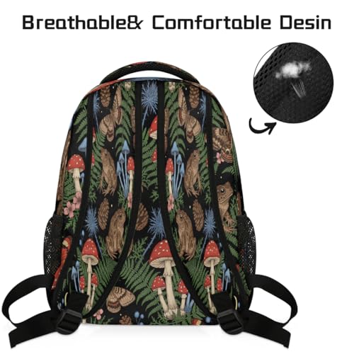 Mochila de viaje con setas del bosque para estudiantes de secundaria 4