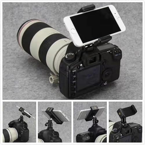 Universal Camera Flash Hot Shoe Mount Adapter Phone Tripod Holder Clip Cold Shoe Adjustable Clamp For Dslr Camera Bracket Camcorder Ring Light, For Canon Nikon Sony, For Iphone Photography Vlogging #TOP5