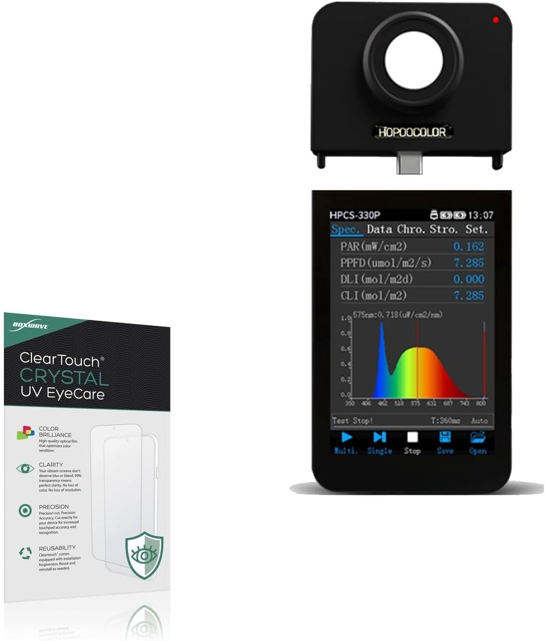 BoxWave Screen Protector Compatible with Hopoocolor Spectrometer HPCS-330P - ClearTouch Crystal Anti-UV EyeCare (2-Pack), Filters Out Harmful Blue Light Reduce Fatigue