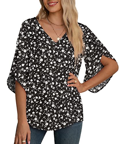 Black Rose Chiffon Blouse