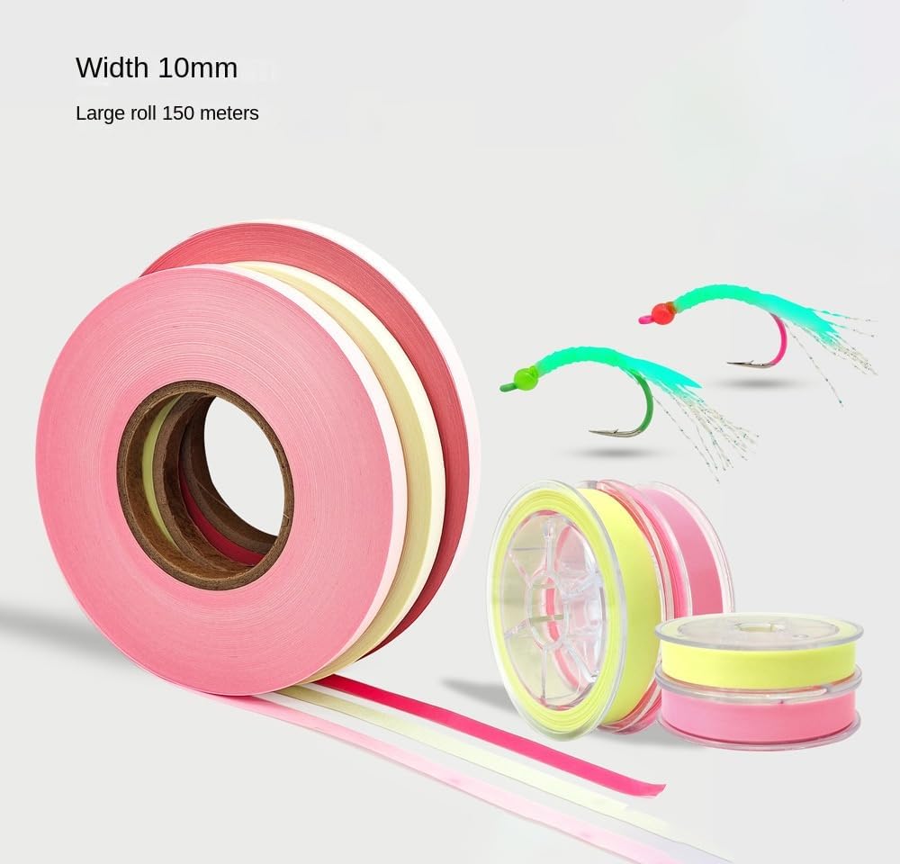 Pack of 1 150m Luminescence Fly Fishing Lure Tying Tool Fly Making Materials Imitation Fish Skin Design Spiral Jig Tieing Kit Lure Making Supplies