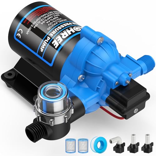 Kohree RV Water Pump 3.5GPM 45 PSI, 12V DC Fresh Water Pump for Camper, Replacement for 4008-101-A65/E65, Self Priming Diaphragm Pump with Pressure Switch for RV Kitchen Bathroom Marine Yacht Garden