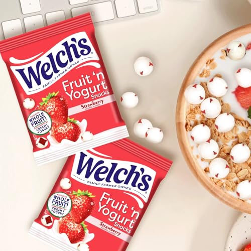 Strawberry Yogurt-Covered Fruit Snacks – Made with Real Fruit, No Artificial Flavors, Rich in Vitamins A & C, Good Source of Vitamin D & Calcium, 4 oz Pouch (Pack of 4, Strawberry)