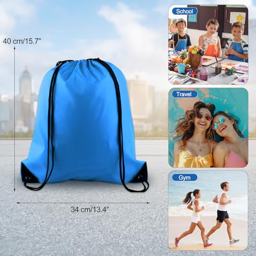 KUUQA 15 Pcs Drawstring Backpack Bags Bulk Drawstring Bag String Backpackpackpack Cinch Sack Pull String Bags Gym Backpack Bags for Yoga Traveling Outdoor Sports4