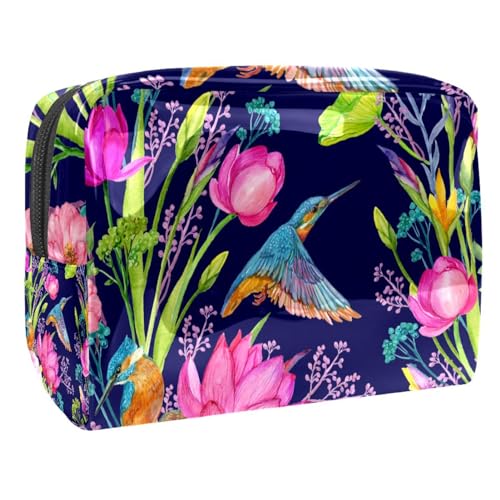 Sac de maquillage oiseaux et fleurs pour vos voyages et retouches