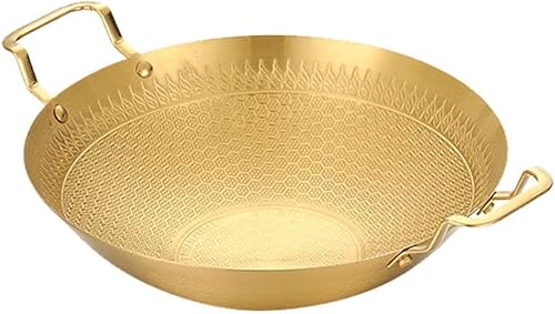 Olla seca del panal del acero inoxidable, casarestaurante pequeña olla caliente, engrosada tailandesa Tom Yum Goong pot, color dorado