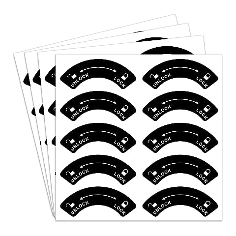 dealzEpic - Unlock Lock Direction Indicating Stickers - Self Adhesive Peel and Stick Decals Cover
