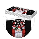 Générique 10 Pcs_Masque_Adulte Noël imprimé Visage_Masque_3 Ply Non Tissé Respirant Anti-Poussière_Masque_avec Motif Bandeaux Tissu Lavable Réutilisable Bandeau Tissu, Taille unique