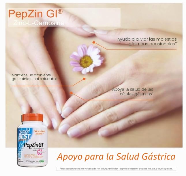 Dr. Best's Pep Zin GI, vegano, 120 cápsulas